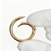 En gros, Mousquetons à ressort robustes en alliage de zinc et fer, anneaux en O dorés, boucles circulaires ouvrables pour sacs à main, bijoux et bricolage