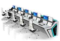 Postes de travail de console de salle de commande en acier robuste personnalisables Surveillance de la sécurité de style industriel Automatisation du centre de commande