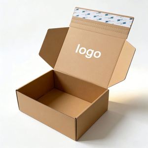 Color Paper Packaging Recyclable Wholesale Biodegradable Clothing <b>Fold</b> Corrugated Kraft Paper Box in Stock Mailer Shipping Boxes - Product Image 1