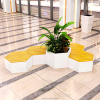 Banc léger en fibre de verre W013 pour l'aménagement des espaces publics, siège durable en bois pour métros et aéroports
