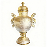 Pot à gingembre en porcelaine dorée, argent poli, style baroque, décorations acanthes et courbes en C, urne décorative religieuse Yoruba
