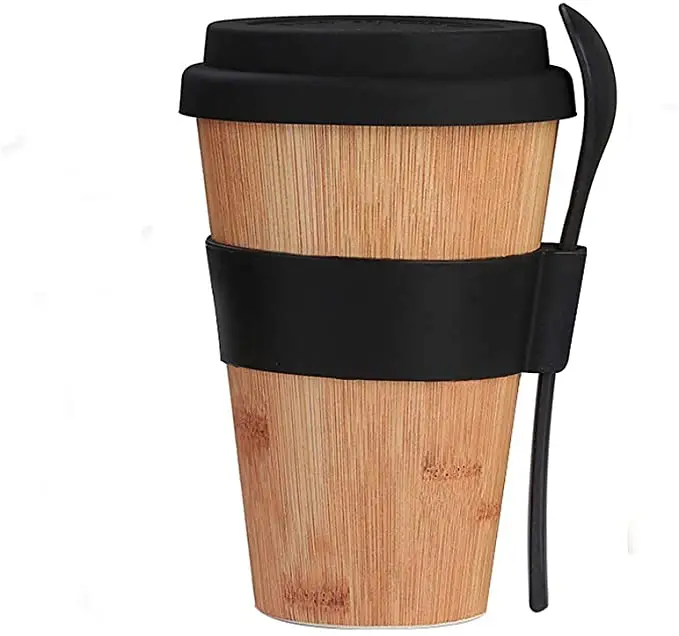Кофейная кружка с крышкой и ложкой, многоразовая дорожная чашка с силиконовым рукавом, 16 унций, экологически чистая портативная чашка без БФА