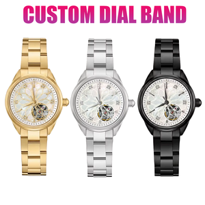 <span class=keywords><strong>Montre</strong></span> automatique mécanique de luxe pour <span class=keywords><strong>femme</strong></span> en acier inoxydable, personnalisable <span class=keywords><strong>avec</strong></span> nom, fournisseur de montres - Product Image 2