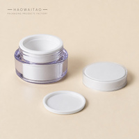 Pot à crème transparent en PS de 30g, double paroi, avec paroi extérieure transparente et pot intérieur blanc, pour crème pour les yeux, crème pour le visage, emballage pour soins de la peau