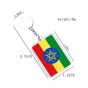 Acrylic Keychains & Pendants Light Keychains Ethiopia Flags Various Countries Accessories for Fans - Product Image 2