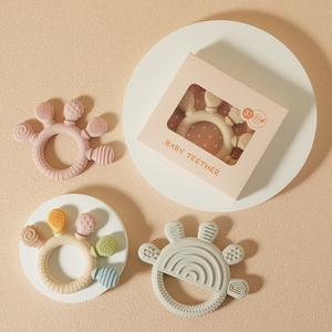 Set de Regalo para Bebé Recién Nacido, Juguetes de Dentición de Silicona de Grado Alimenticio, Libres de BPA, Cadena de Chupete Suave, Mordedores Sensoriales Relajantes, Personalizados - Product Image 3