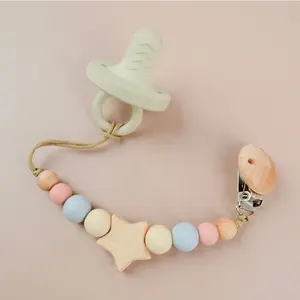 Baby Pacifier Clip Silicone Pacifier Holder For Boys Girls Teething Toys Chain Multi Color