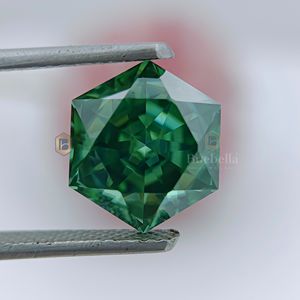 Joyería de corte esmeralda moissanita 20.0ct hecha a mano, Diamantes Sueltos hexagonales verdes de 1.0ct, joyería certificada VVS1, favorito de los entusiastas - Product Image 3