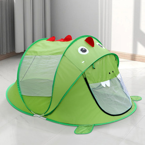 Carpa Infantil de Dinosaurio de Dibujos Animados, Diseño de Dinosaurio Verde con Dientes Grandes, Carpa de Juego Interior y Exterior para Niños de 2 a 4 Años - Product Image 2