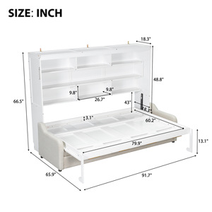 <b>Sofa</b> <b>Bed</b> With <b>Storage</b> White Framework Structure Bedroom Furniture For Children Adults Elderly - Product Image 4