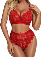 Offre Spéciale femme dentelle soutien-gorge et culotte ensemble bref Lenceria femmes matures Transparent Sexy Lingerie