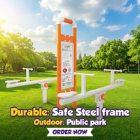 Balancín de Acero Galvanizado para Exteriores con Doble Columna, Espacio de Seguridad de 230 mm, Equipo de Fitness Resistente para Parques y Comunidades