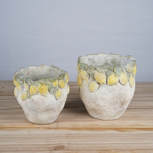 Macetas de Cemento Lianda Hechas a Mano, Grandes, Modernas, Estilo Americano Retro, Diseño de Flor de Limón, Ecológicas, para Interiores y Exteriores - Product Image 6