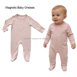 Mamelucos magnéticos personalizados de fábrica para bebés, ropa de bebé de manga larga con cierre de imanes, monos magnéticos para bebés - Product Image 3