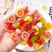 Composants DIY faits main en résine, motif fruits frais d'été, translucides, effet goutte d'huile, pour coques de téléphone, pinces à cheveux et accessoires