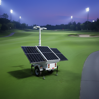 Tour d'éclairage solaire portable ENERGYFIT 400W LED, mât télescopique 7m, remorque mobile, éclairage extérieur IP65, Ra80, angle de faisceau 360°