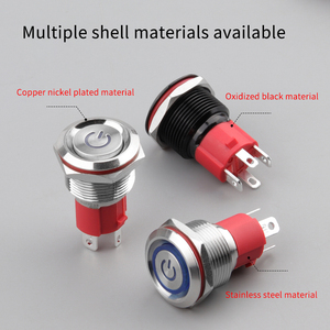 Wd19mm 15A kim loại đẩy nút chuyển đổi dẫn thép không gỉ Tự khóa/momentary Vòng biểu tượng đẩy thiết bị chuyển mạch - Product Image 4