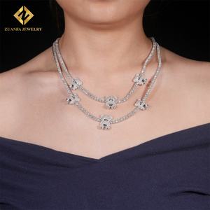 Collar de Cadena de Tenis con Oso Lindo, Estilo Hip Hop, Plata 925, Diamante Moissanita VVS, Unisex - Product Image 1