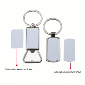 พวงกุญแจเปิดขวดโลหะสลักเลเซอร์แบบกำหนดเอง JW898 พิมพ์โลโก้สองด้าน พวงกุญแจเปล่าสำหรับการพิมพ์แบบรีดร้อน - Product Image 2