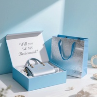 Boîte cadeau pour mariage, demoiselles d'honneur, en carton rigide, avec logo personnalisé, écologique, matériaux recyclés, fermeture magnétique, finition mate