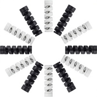 Protecteur de câble en silicone en spirale, flexible, anti-frayissement, pour chargeur iPhone, USB, écouteurs, noir, blanc, vente en gros