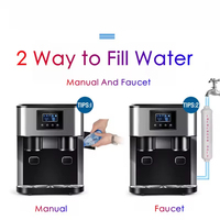 Distributeur d'eau 3-en-1 avec machine à glaçons pilés et fonction autonettoyante, capacité de 15 kg, idéal pour la maison, la cuisine et le bureau