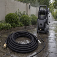 Tuyau de nettoyeur haute pression LW-HS-C19 LINKWASH 180 bars 2610 PSI 7 m en acier texturé tressé 6,0 ID 10,5 OD M22 X 1,5 DN15C Noir