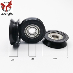 Roulettes à <span class=keywords><strong>gorge</strong></span> en <span class=keywords><strong>U</strong></span>/V/H revêtues de plastique avec <span class=keywords><strong>roulement</strong></span> à billes en acier chromé de précision P5 - Product Image 5