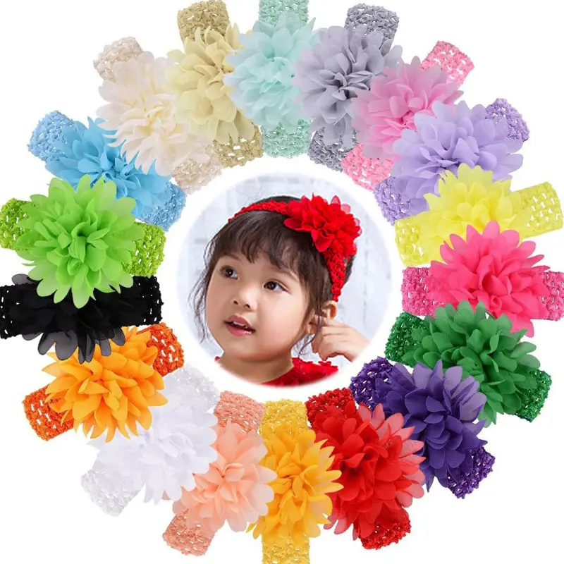 Kids Baby Headband Toddler Lace Bow Flower Hair Bands For Girls