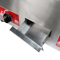 Équipement de cuisine de restaurant gril plat et rainuré d'acier inoxydable de gril de BBQ gril de plaque chauffante de gaz de dessus de table pour l'usage commercial