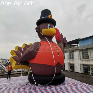 Dinde gonflable de Thanksgiving pour décorations d'événements festifs, avec souffleur d'air inclus, article parfait pour les fêtes, décorations d'Halloween - Product Image 5