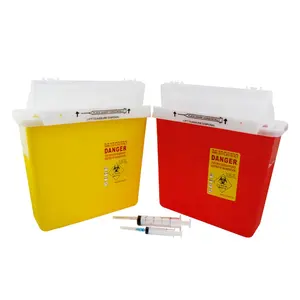 2024 Hot Sale Medical Sharps Box Wall Mount Style 4.6 Liters Plastic Sharps Container Sharp Safety Box With Touchless Disposal