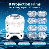 Projecteur de lumière nocturne pour enfants Ocean Kids avec 8 films, rotation à 360°, LED ABS 3D, ciel étoilé galactique, pour plafond, anniversaire, enfants