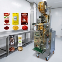 Automatische kleine zakjes vul-, sluit- en verpakkingsmachine voor plastic folie, sigarettenpasta, crème, saus, ketchup, honing en stickjes.