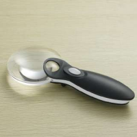 Elegant Handheld Frameless LED Magnifier 75mm High Clarity Dual Lens with Stylish Design