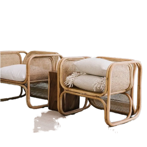 Juego de Sillas de Jardín, Balcón o Patio de Estilo Moderno y Sencillo, con Reposabrazos de Madera, Mimbre/Ratán, Plegables - Product Image 1