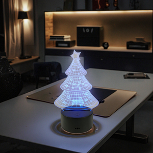 Lampe de nuit LED 3D Guangli au design moderne, bases en acrylique noires, câble USB, 7 couleurs, commande tactile, décoration de bureau et de chambre - Product Image 3