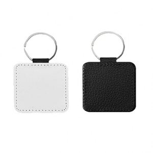 Porte-clés en cuir PU à motif lychee, personnalisable avec logo, par sublimation thermique - Product Image 6