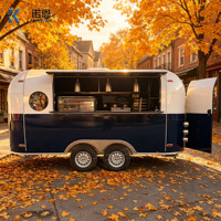 Camion de restauration rapide en acier inoxydable certifié VIN, chariot mobile pour hot-dogs, pizzas et café