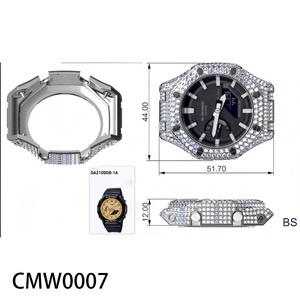 Boîtier de montre serti de diamants D VVS1 Moissanite pour G-series Shock, entièrement serti de diamants, passe le testeur de diamants, certification GRA - Product Image 5