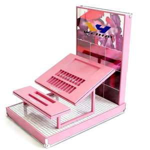 Exhibidor de Maquillaje Acrílico Moderno con Porta Letreros, Exhibidor de Cosméticos con Logotipo Personalizado para Salón de Belleza - Product Image 4