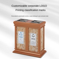 Poubelle double en métal Classifier la poubelle Deux poubelles 30L Poubelle de recyclage 2 compartiments avec seau intérieur
