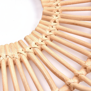 Venta caliente ratán bambú baño decoración espejos buen precio maquillaje vanidad pared decoración producto al por mayor - Product Image 1