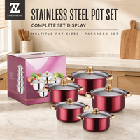Ensemble de casseroles en acier inoxydable Zhenneng, 10 pièces, combinaison multi-tailles pour la cuisine à domicile, cuisson au gaz et à induction