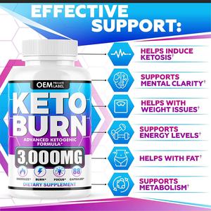 Keto Pilules amaigrissantes BHB Supplément soutien métabolisme cétose BHB Capsules Keto perdre du poids cétogène coupe-faim - Product Image 2