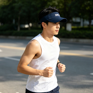 หมวกบังแดดปักลายรอยยิ้มสีน้ำเงินกรมท่า น้ำหนักเบา ระบายอากาศได้ดี สายรัดปรับได้ สำหรับกอล์ฟ เทนนิส วิ่ง กีฬากลางแจ้ง - Product Image 5