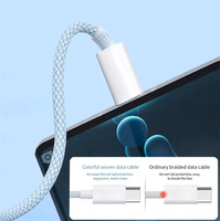 Câble de données de charge rapide 3-en-1 en nylon tressé bleu coloré, produit phare de l'usine TENWIN, compatible avec iPhone 17 Pro Max