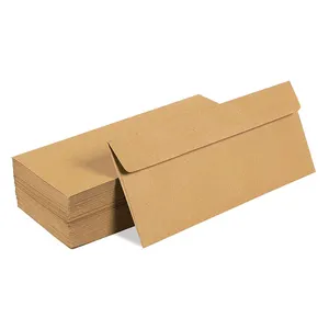中国供应商办公室高品质定制尺寸棕色牛皮纸信封用于礼品卡回收办公室信封