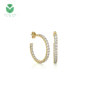 Unique 18k White Gold Hpht Cvd Lab Grown Diamond Earrings Stud Wholesale Price Per Carat