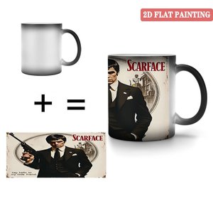 Daily Office Break Coffee Mug 11oz Frosted Black <b>Ceramic</b> Heat Activated Color Changing <b>Cup</b> - Product Image 4
